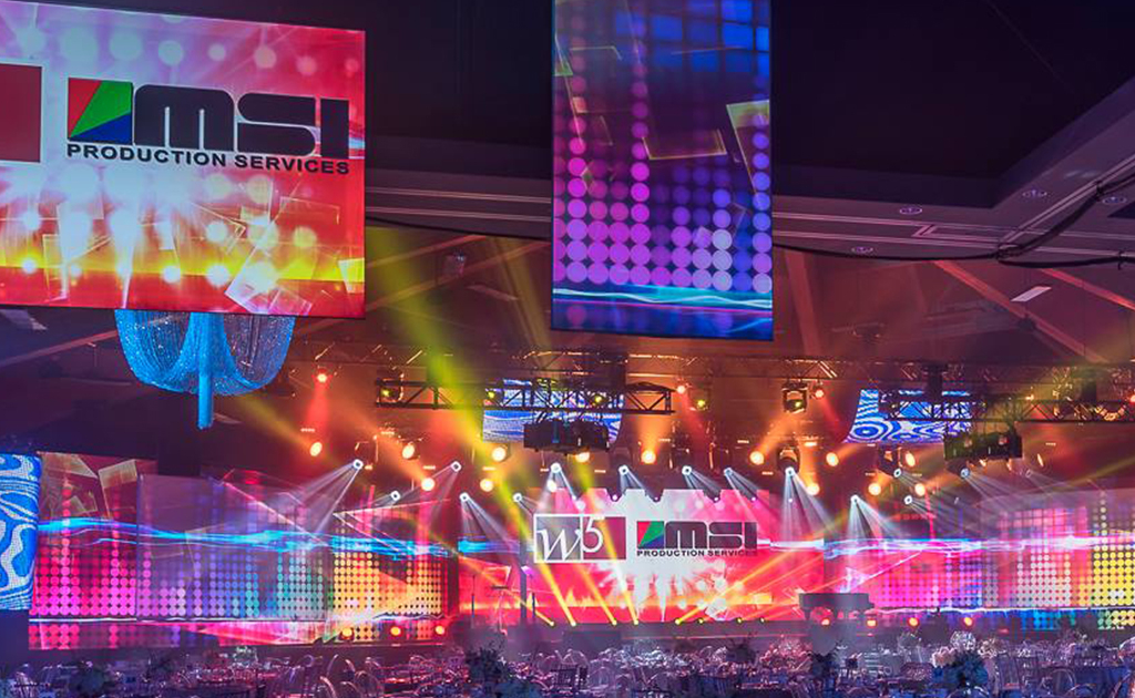 Video screens at live performance in Nashville, Tennessee