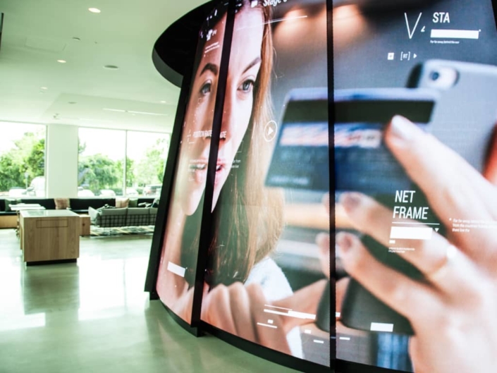 PixelFLEX LED Digital display in corporate lobby