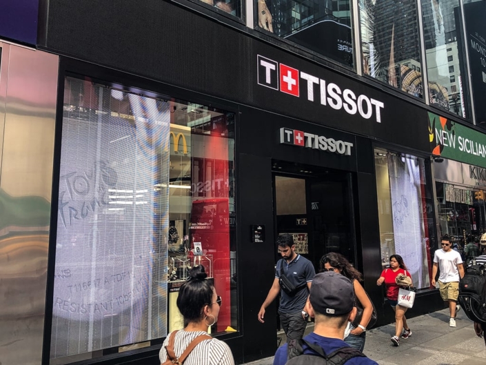 PixelFLEX Transparent LED Tissot Storefront Signage Back of Watch